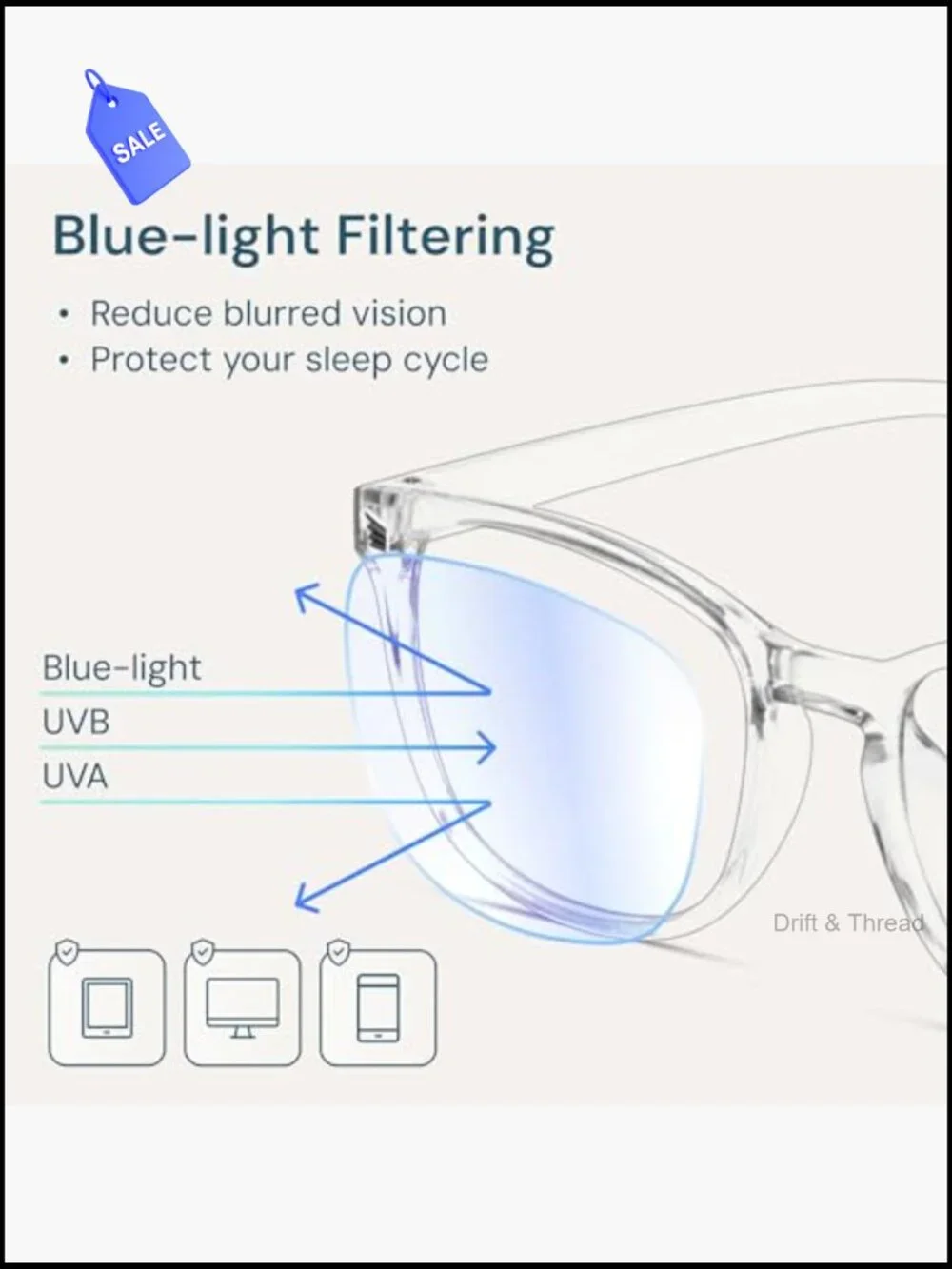 Blue Light Blocking Square Glasses UV400 Protection TR90 Frame